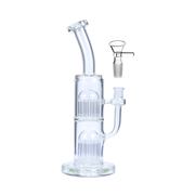 13inch 14mm bent neck Dual Jellyfish Arm Tree Perc Water Pipe Glass Bong