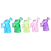 14mm Colored Dog Shaped Oil Burner Glass Pipe Bubbler Bong with Bowl