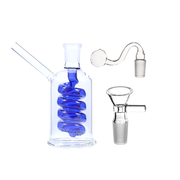4 inch 14mm Oil Burner Water Pipe Glass with Spiral Percolator Bowl