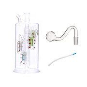 6 inch 10mm Oil Burner Glass Bubbler Water Pipe Bong with Bowl Whip