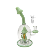 9″ 14mm Green Mushroom Percolator Water Pipe Glass Bong