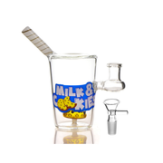 Milk and Cookies Cup Bottle Water Pipe Glass Bong Bubbler