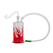 Portable Bottle Shape 10mm Fire Flame Sprayed Oil Burner Glass Water Bubbler Pipe
