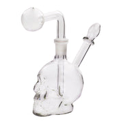 Skull Shape Glass Water Pipe Bong Oil Burner with Bowl
