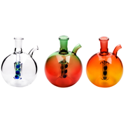 10mm Portable Mini Globe Water Pipe Glass Bubbler Bong Oil Burner Bowl Whip Hose dab rig Kit