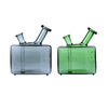 Colored TV Square Shape 14mm female Water Pipe Glass Bong Dab Rig with Bowl