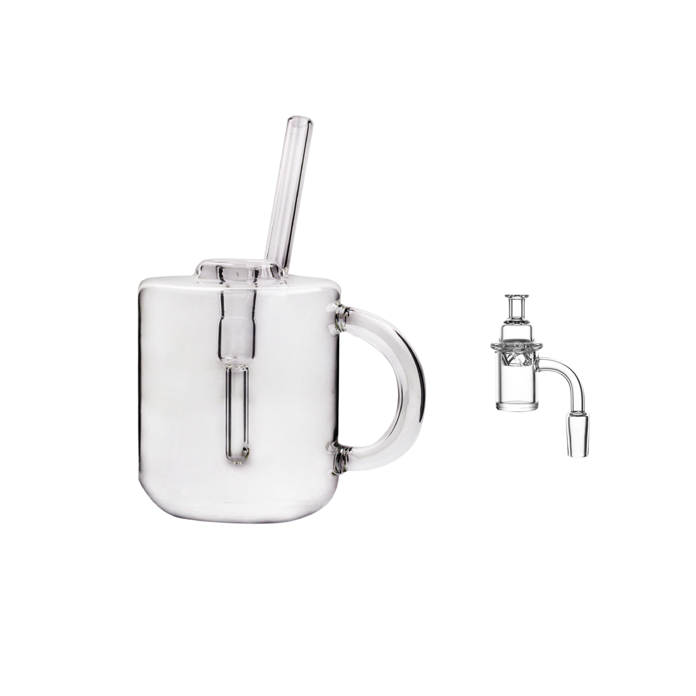 14mm Coffee Mug Cup Glass Bubbler Water Pipe Bong Dab Rig Kit