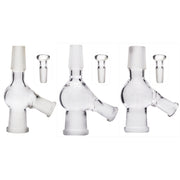 10mm 14mm 18mm Male Female Pass Through Glass Injector Adaptor with glass stopper Water Bong Pipe Ball Vape Accessory