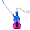 10mm Female Purple Gourd Shape Oil Burner Glass Bubbler Water Pipe Bong with glass bowl Silicone Whip Mouthpiece