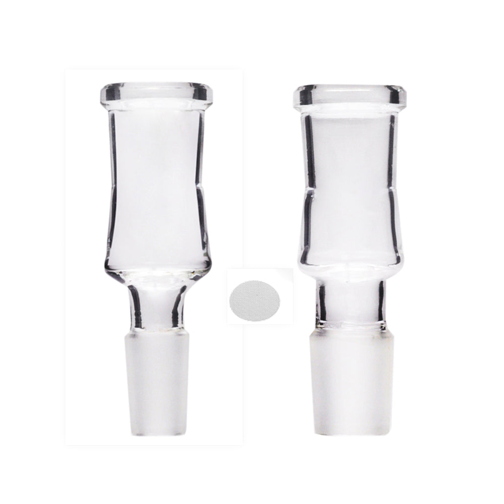 14mm 18mm Male Glass Injector Adapter with metal screen water bong pip