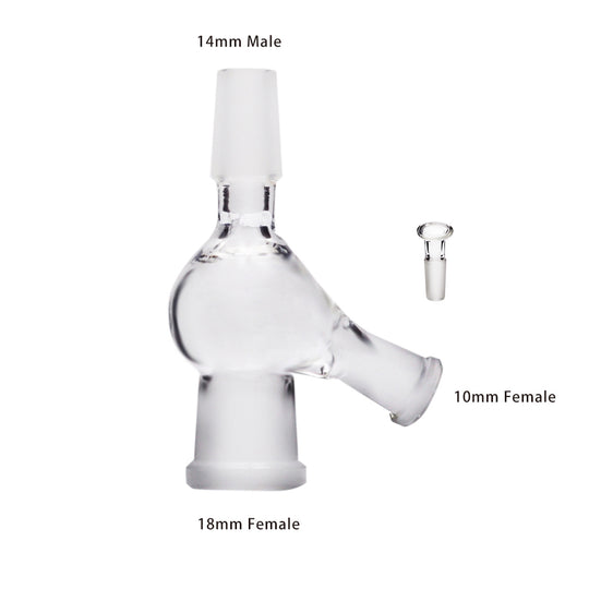 10mm 14mm 18mm Male Female Pass Through Glass Injector Adaptor with gl