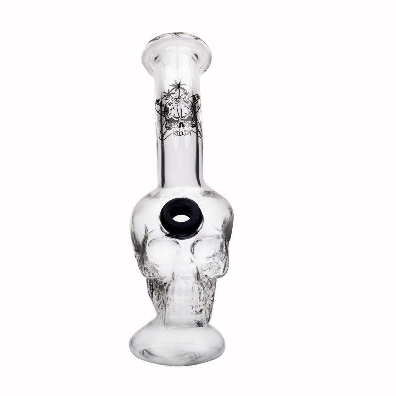 Double Skull Glass Oil Burner Pipe Smoking Water Pipe Bong